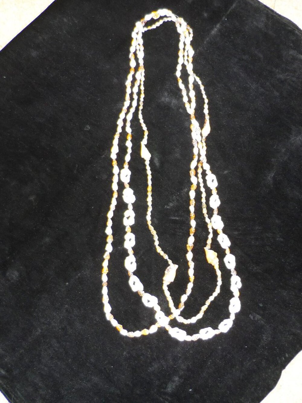 Natural SHELL NECKLACE CREAM BROWN JEWELRY 17" LONG bundle -3pcs., - Picture 1 of 9